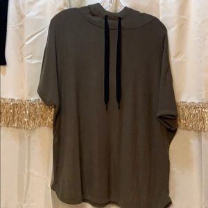 Loose fitting short sleeve sweatshirt